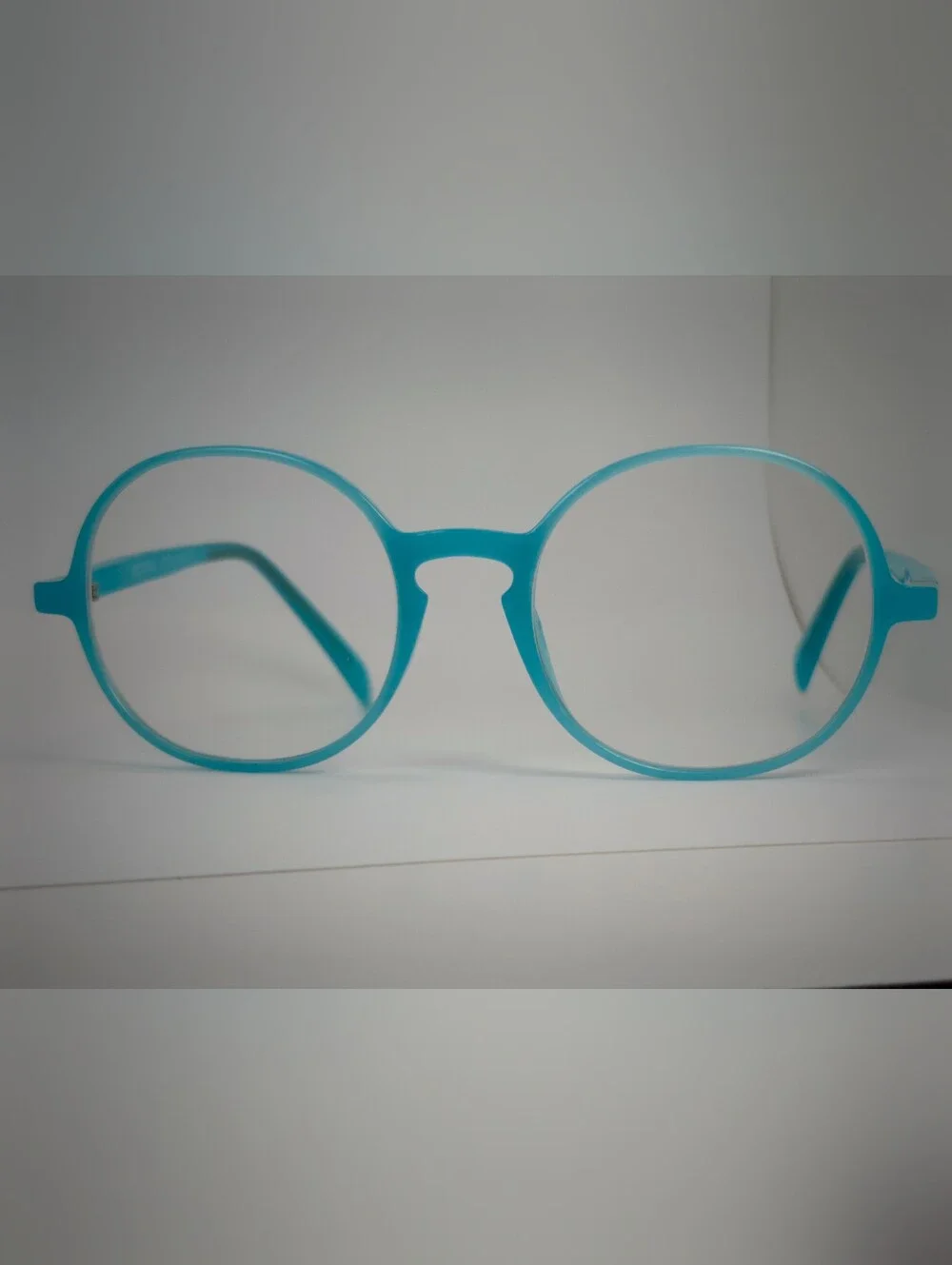Nocturnal.Round Aqua Blue Eyeglass Frames